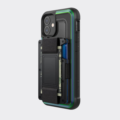 Rugged Wallet Case for iPhone 12 Mini. Raptic Shield in iridescent.#color_iridescent