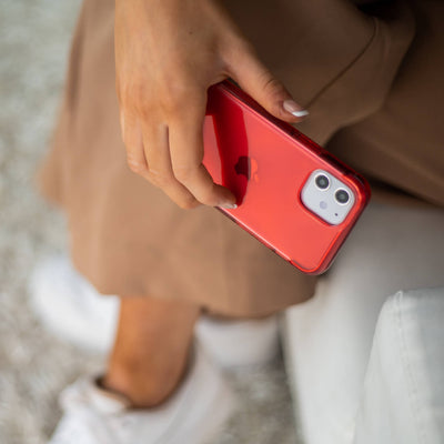 Transparent Case for iPhone 12 & iPhone 12 Pro. Raptic Air in red.#color_red