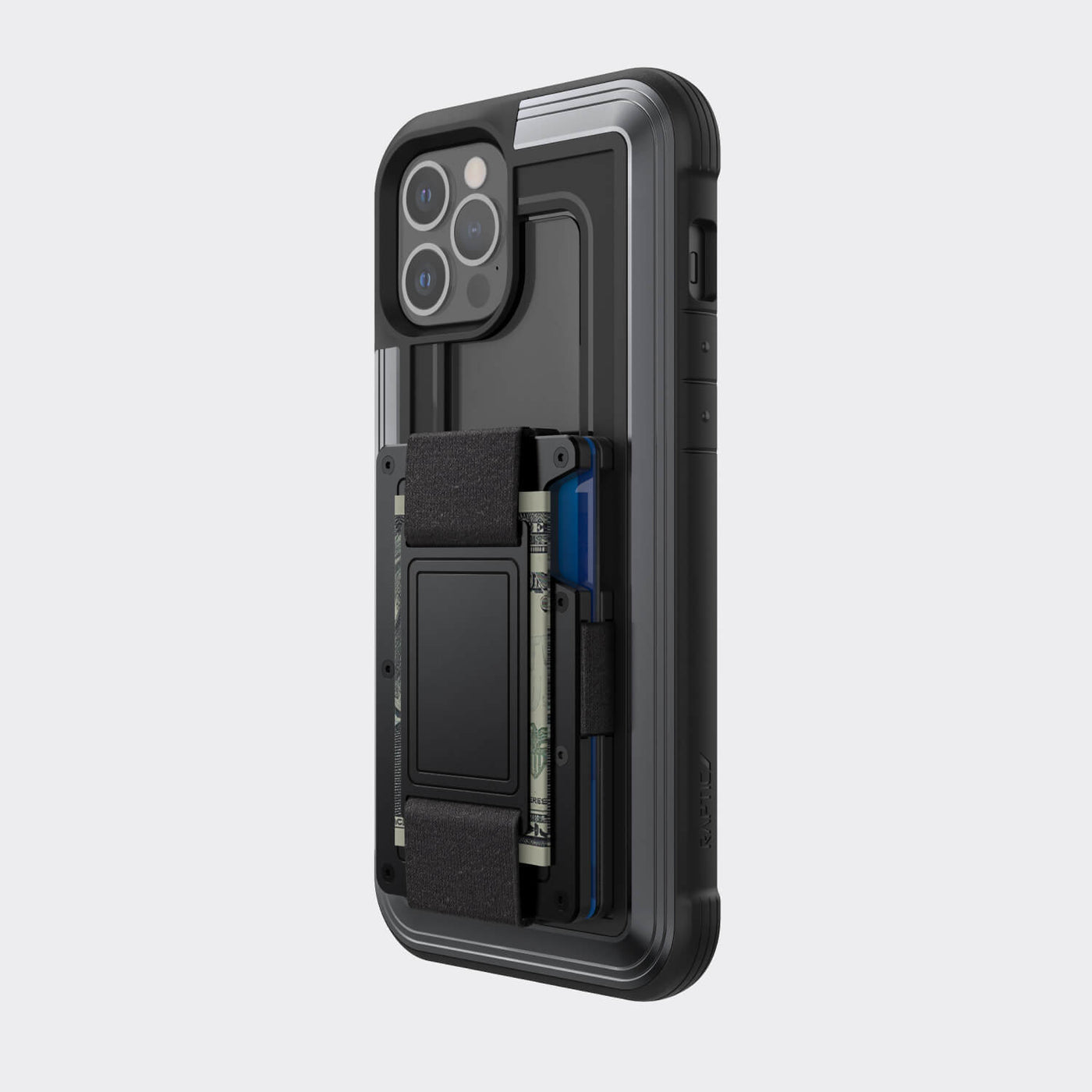 Rugged Wallet Case for iPhone 12 Pro Max. Raptic Shield in black.#color_black
