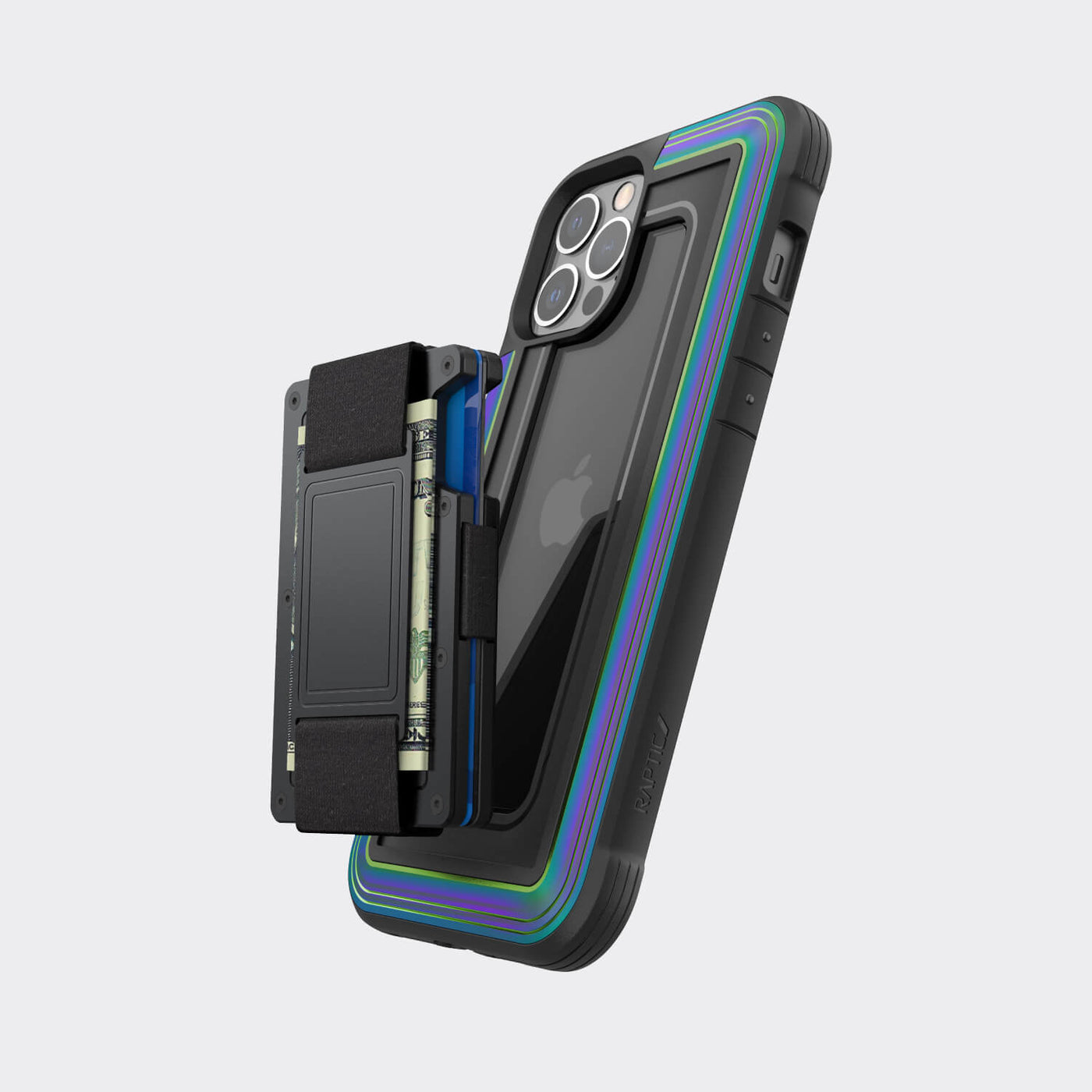 Rugged Wallet Case for iPhone 12 Pro Max. Raptic Shield in iridescent.#color_iridescent
