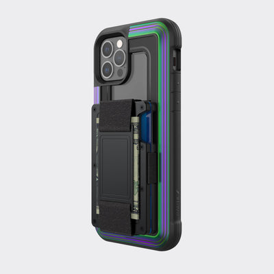 Rugged Wallet Case for iPhone 12 & iPhone 12 Pro. Raptic Shield in iridescent.#color_iridescent
