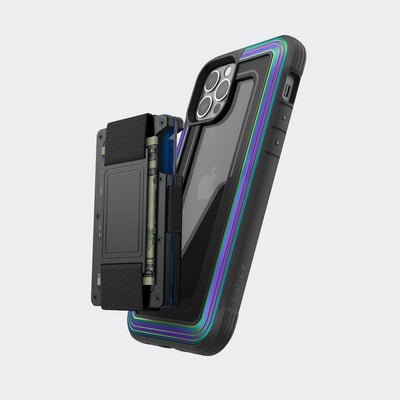 Rugged Wallet Case for iPhone 12 & iPhone 12 Pro. Raptic Shield in iridescent.#color_iridescent