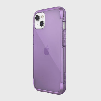 iPhone 13 in Raptic Air case - color purple - back angle #color_purple