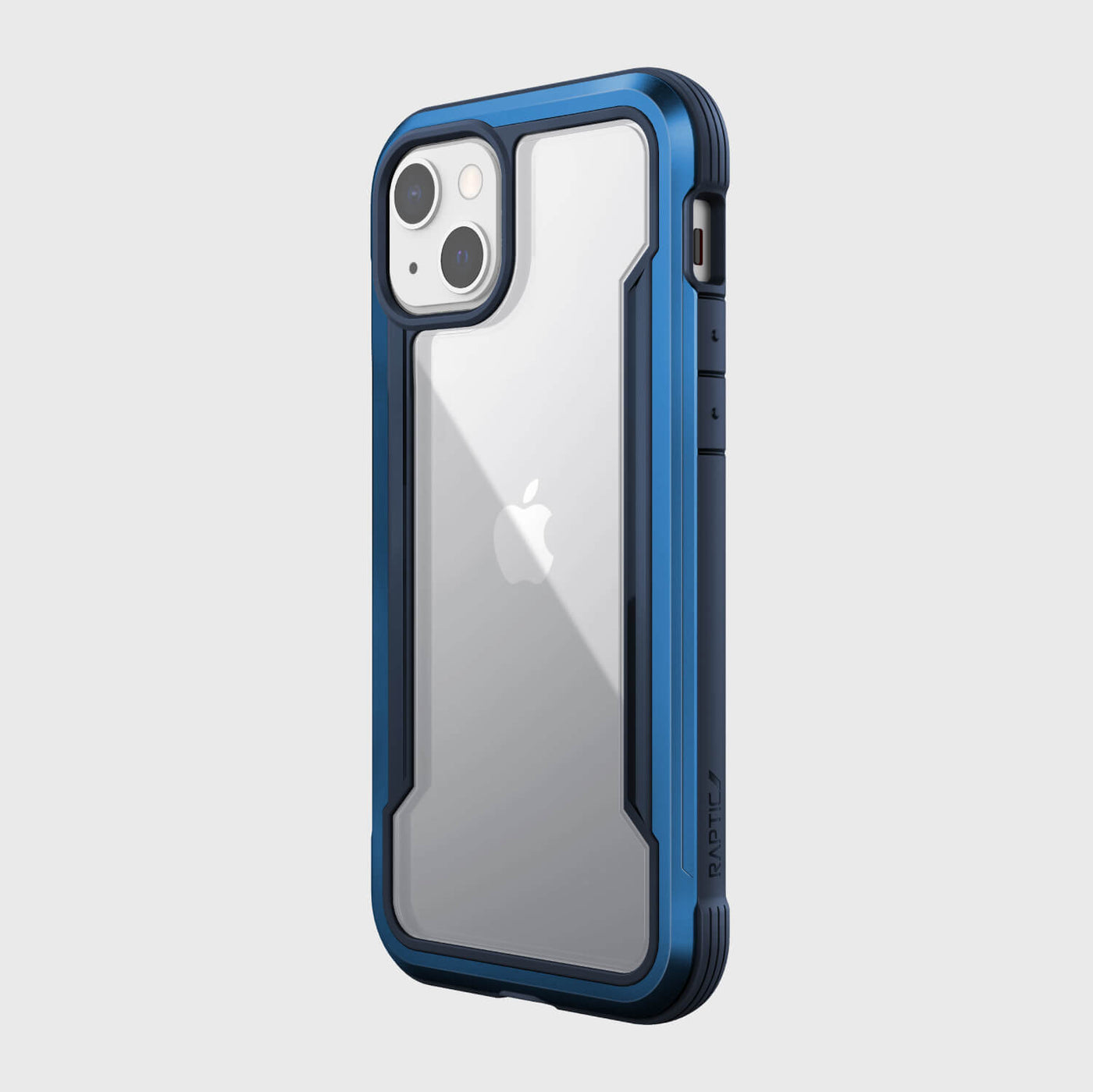 iPhone 13 in Raptic Shield case in - color blue - back angle #color_blue