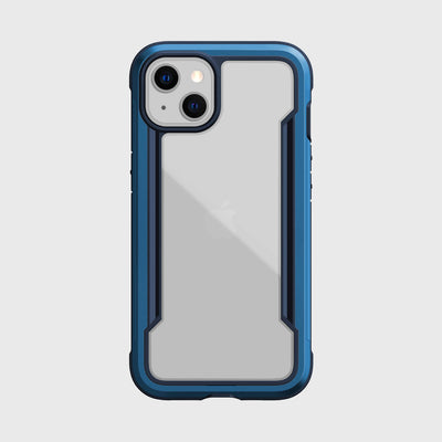 iPhone 13 in Raptic Shield case - color blue - back side #color_blue