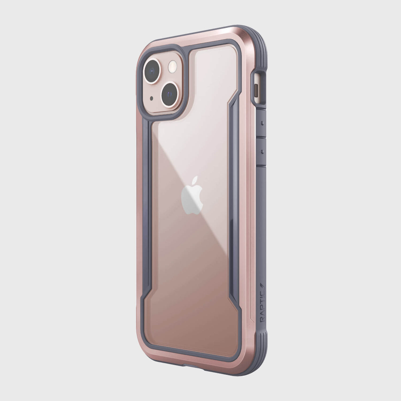 iPhone 13 in Raptic Shield case - color pink - back angle #color_pink