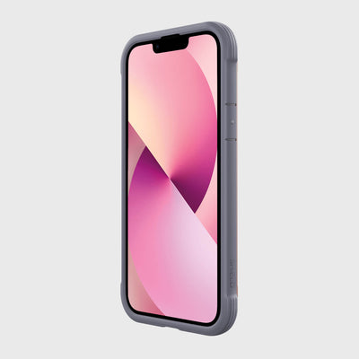 iPhone 13 in Raptic Shield case - color pink - front angle with phone #color_pink