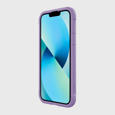 iPhone 13 in Raptic Shield case - color purple - front angle #color_purple