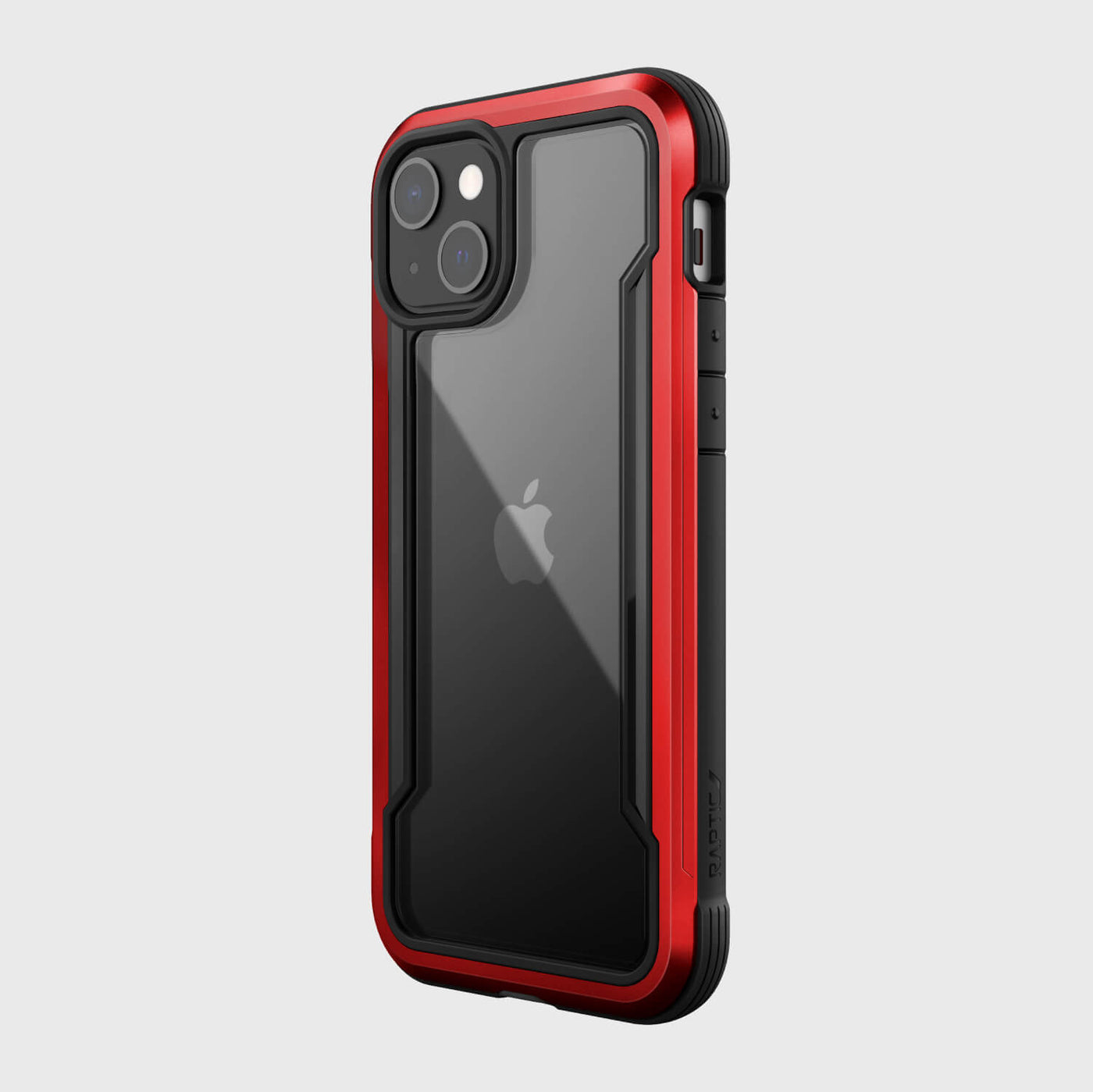 iPhone 13 in Raptic Shield case in - color red - back angle #color_red
