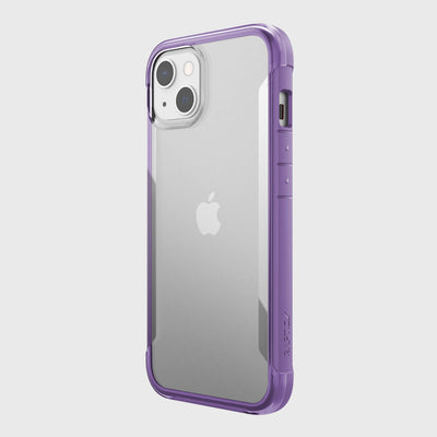 iPhone 13 in Raptic Terrain case - color purple - back angle #color_purple