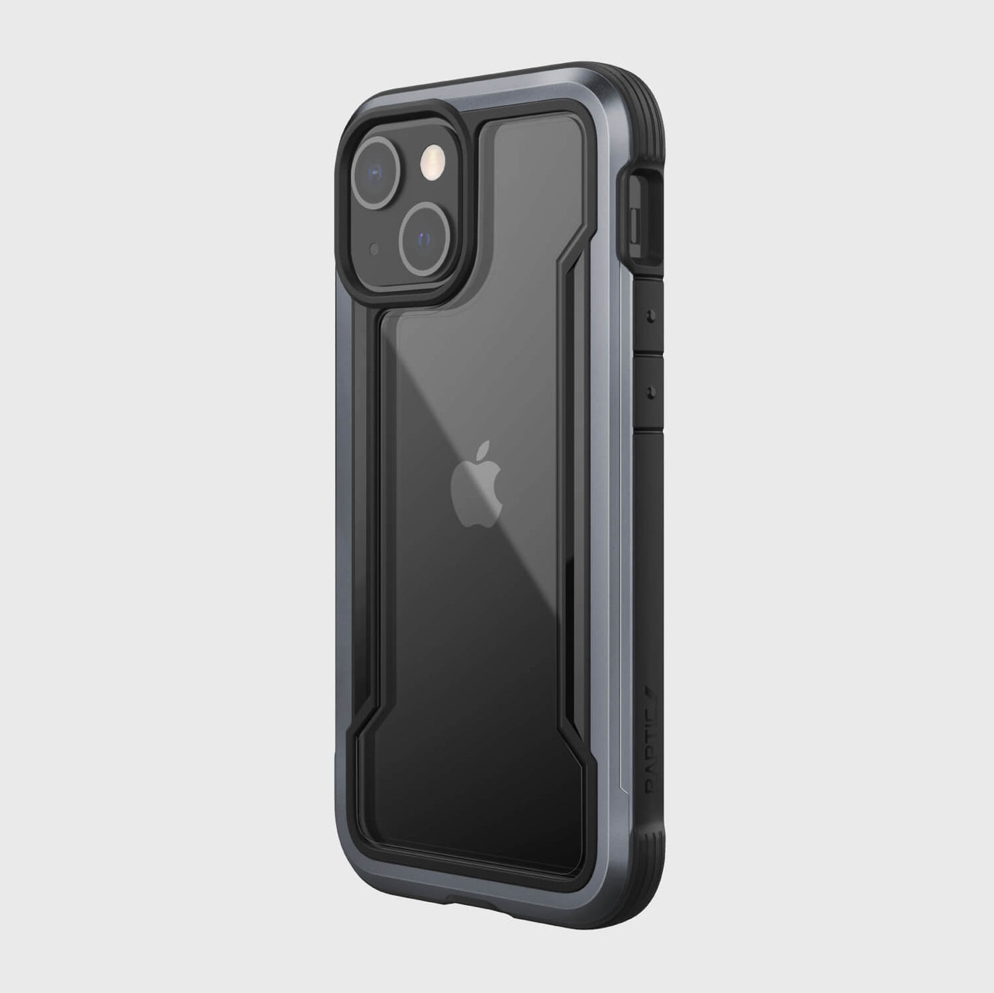iPhone 13 Mini in Raptic Shield case in - color black - back angle #color_black