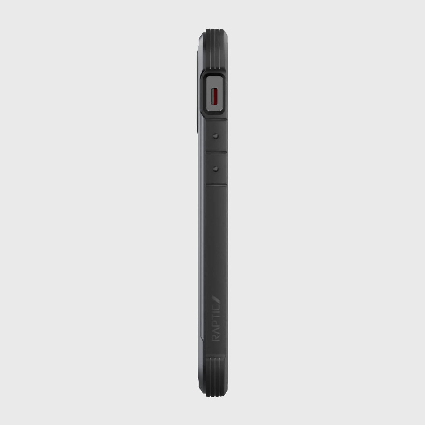 iPhone 13 Mini in Raptic Shield case - color black - left side #color_black