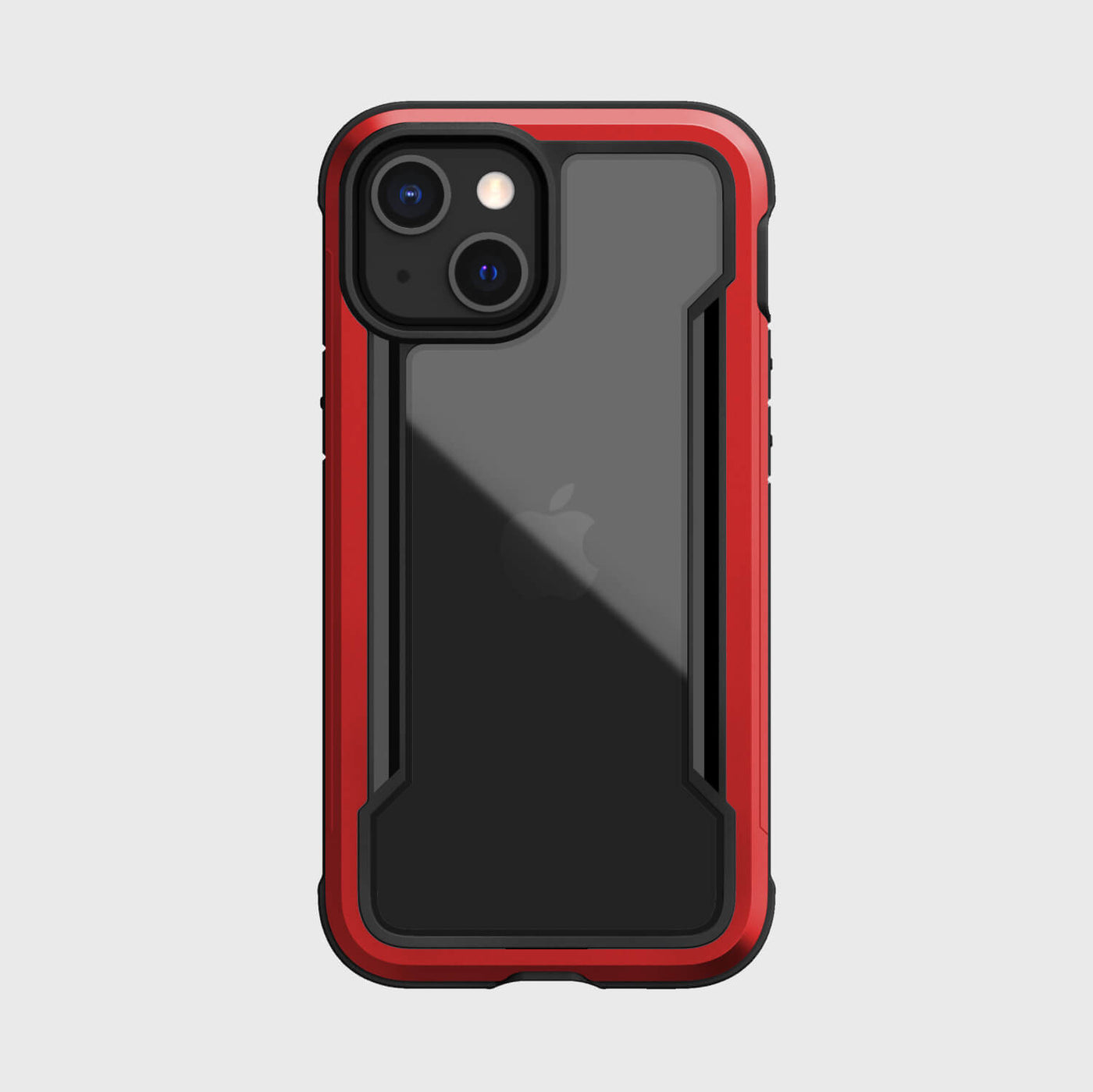 iPhone 13 Mini in Raptic Shield case - color red - back side #color_red