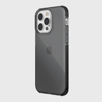iPhone 13 Pro in Raptic Clear case - color smoke - back angle #color_smoke