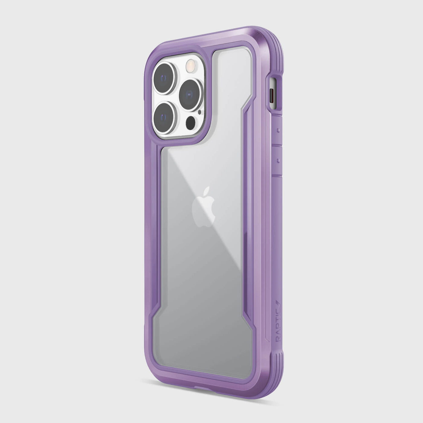 iPhone 13 Pro in Raptic Shield case in - color purple - back angle #color_purple