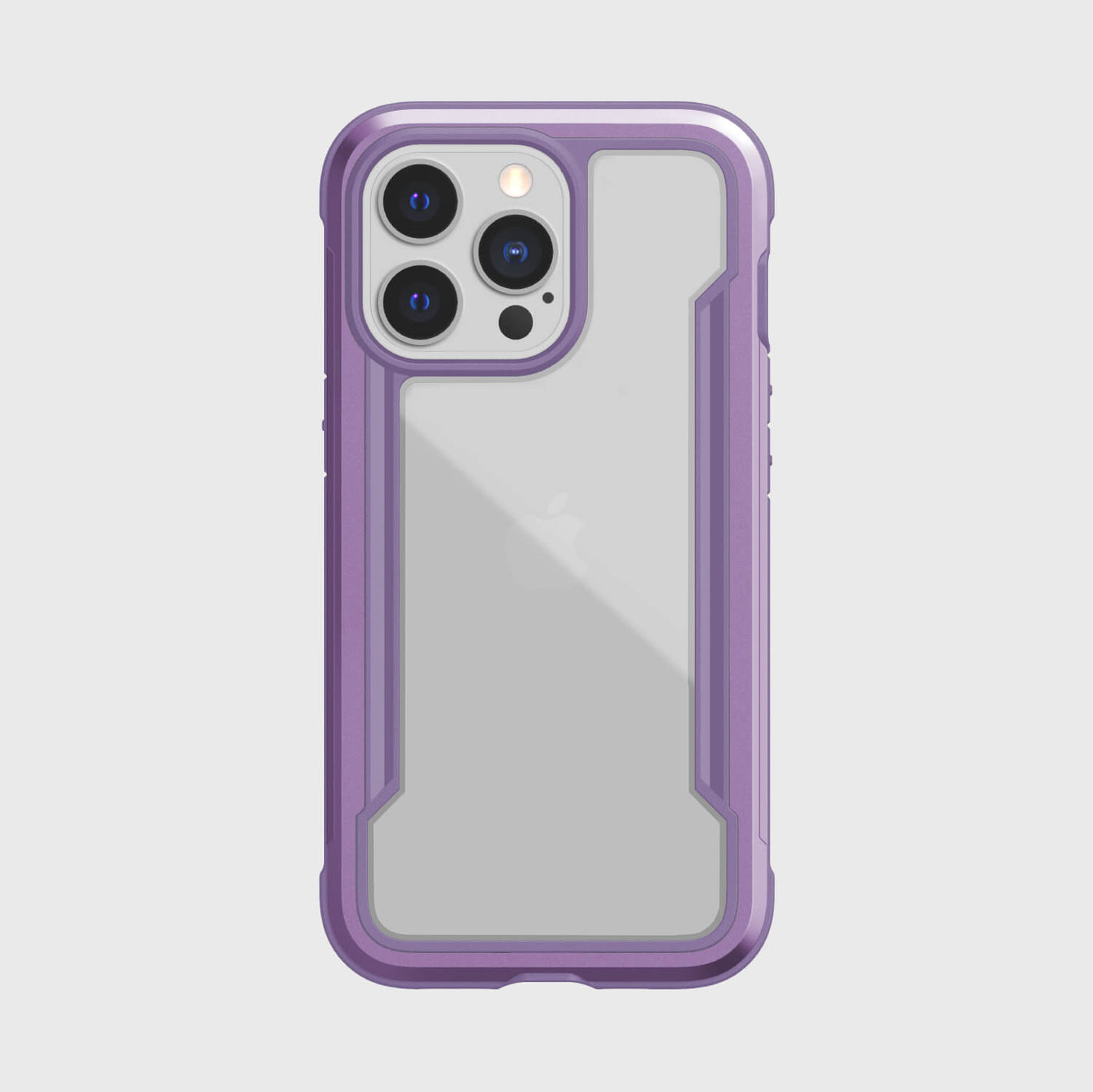 iPhone 13 Pro in Raptic Shield case - color purple - back side #color_purple