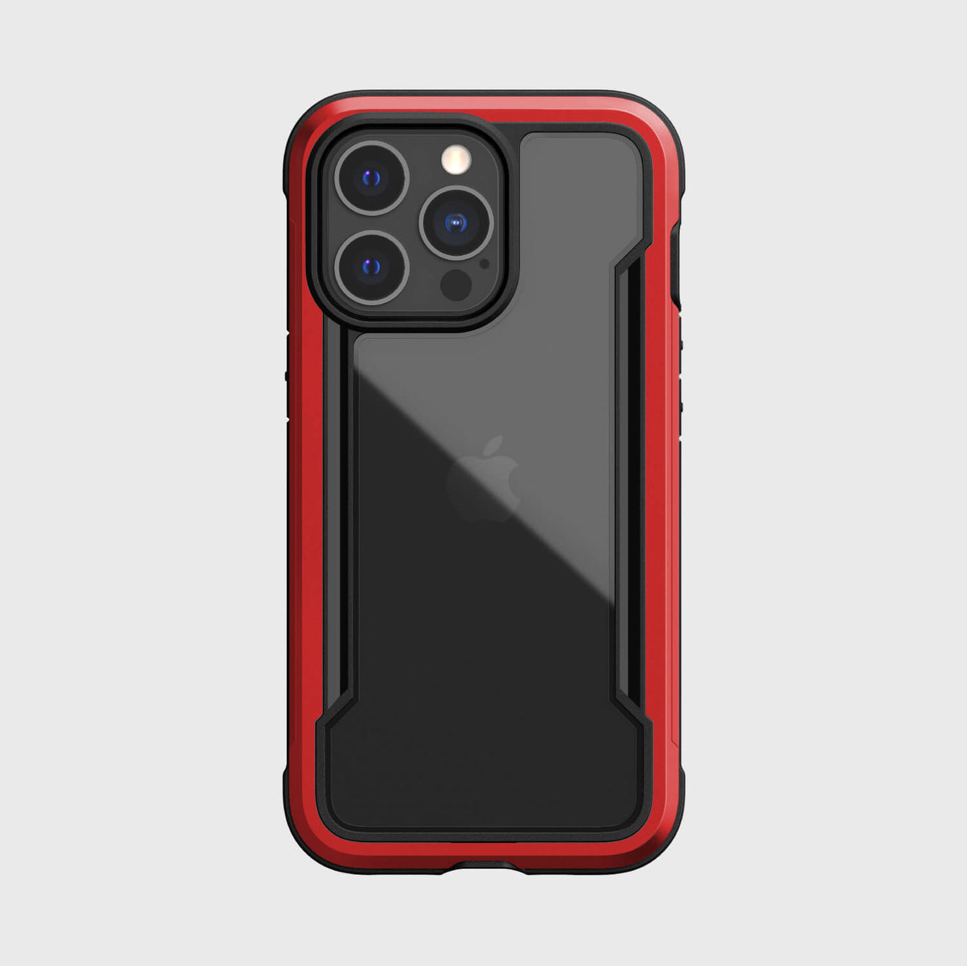 iPhone 13 Pro in Raptic Shield case - color red - back side #color_red