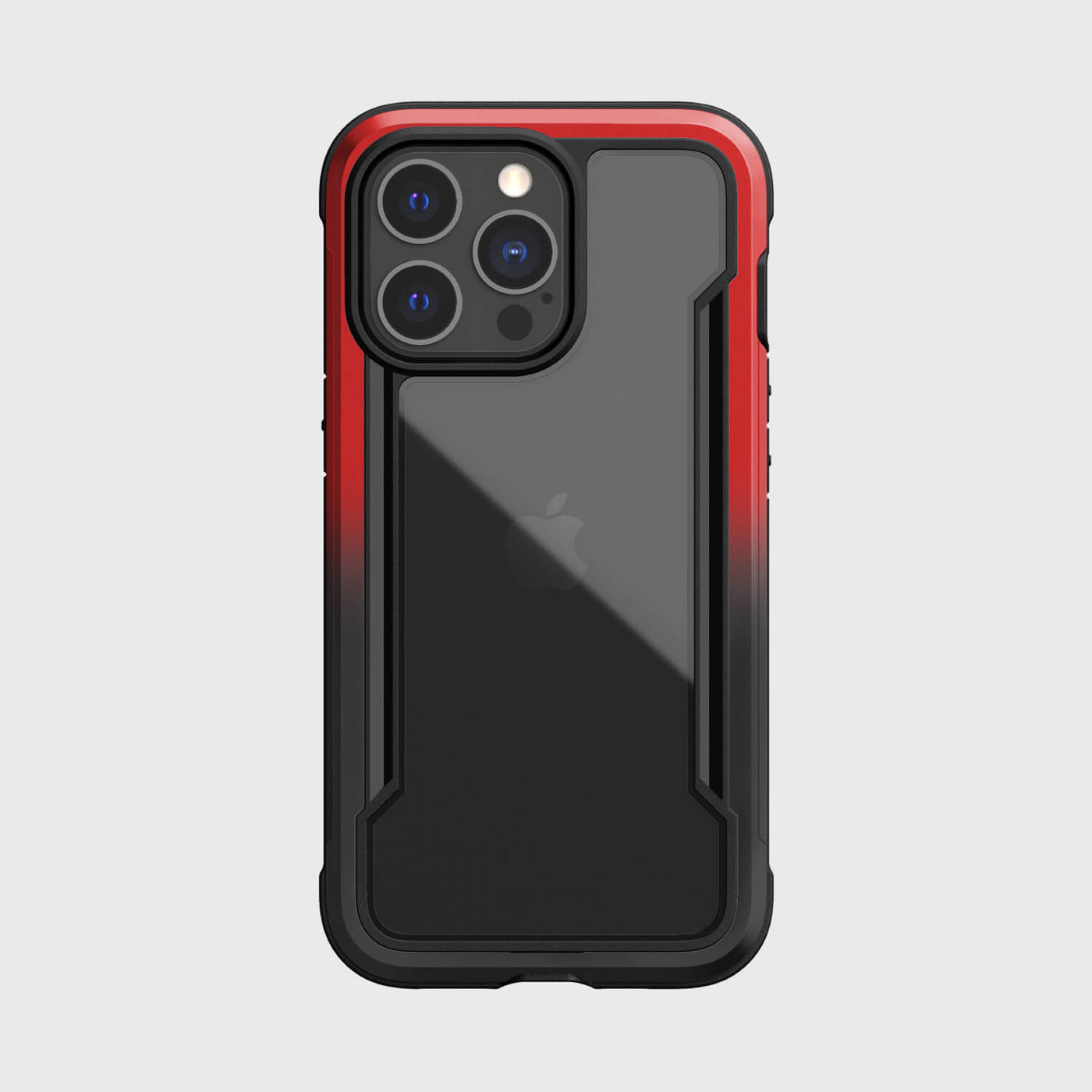 iPhone 13 Pro in Raptic Shield case - color red gradient - back side #color_red-gradient