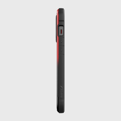 iPhone 13 Pro in Raptic Shield case - color red gradient - left side #color_red-gradient