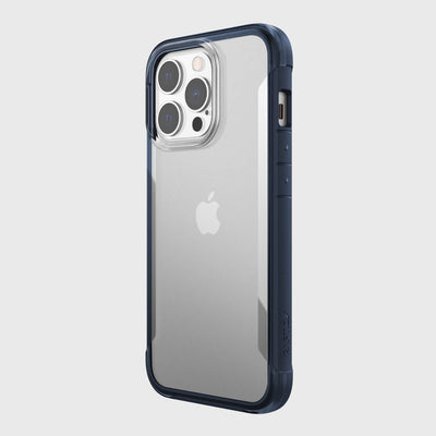 iPhone 13 Pro in Raptic Terrain case - color blue - back angle #color_blue