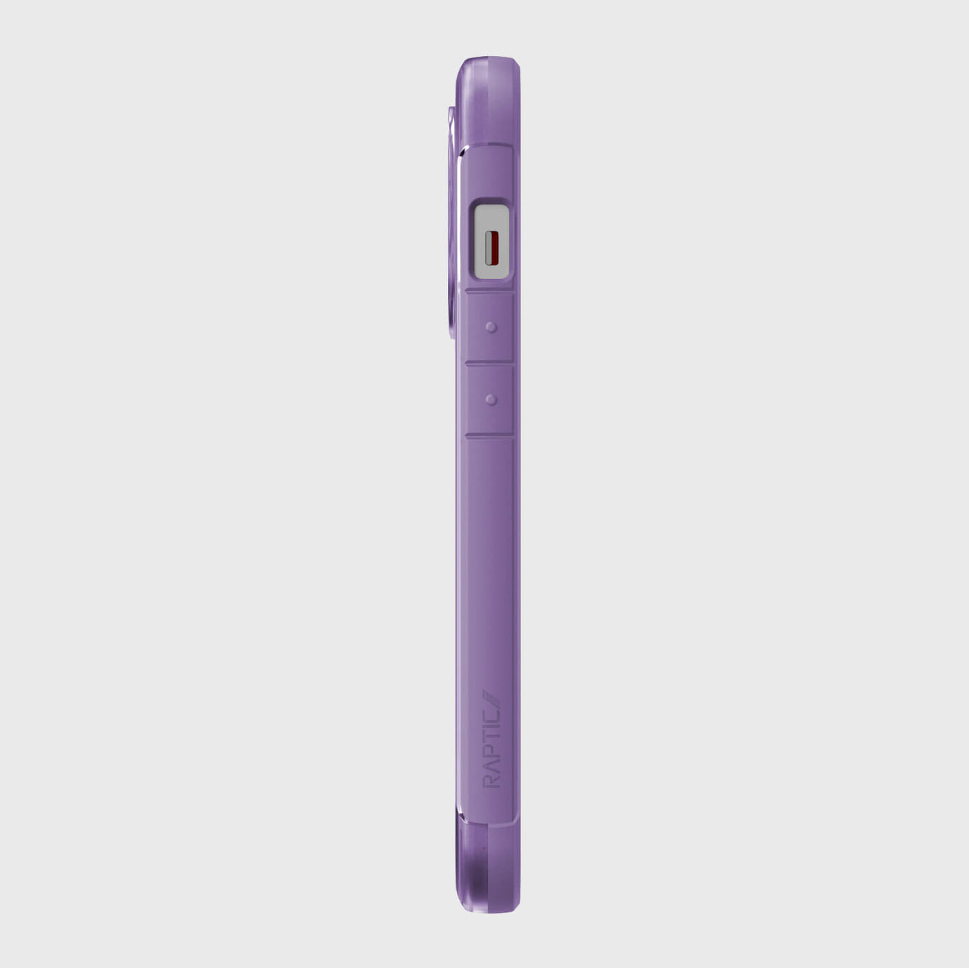 iPhone 13 Pro in Raptic Terrain case - color purple - left side #color_purple