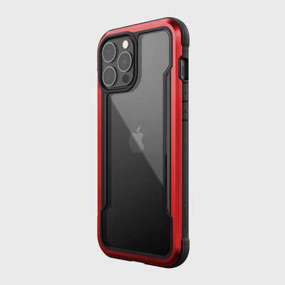 iPhone 13 Pro Max in Raptic Shield case in - color red - back angle #color_red