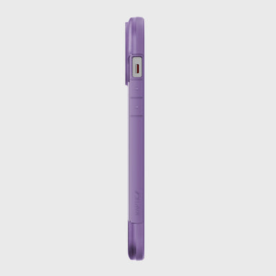 iPhone 13 Pro Max in Raptic Terrain case - color purple - left side #color_purple