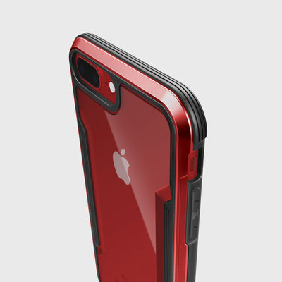 Rugged Case for iPhone 8 Plus. Raptic Shield in red.