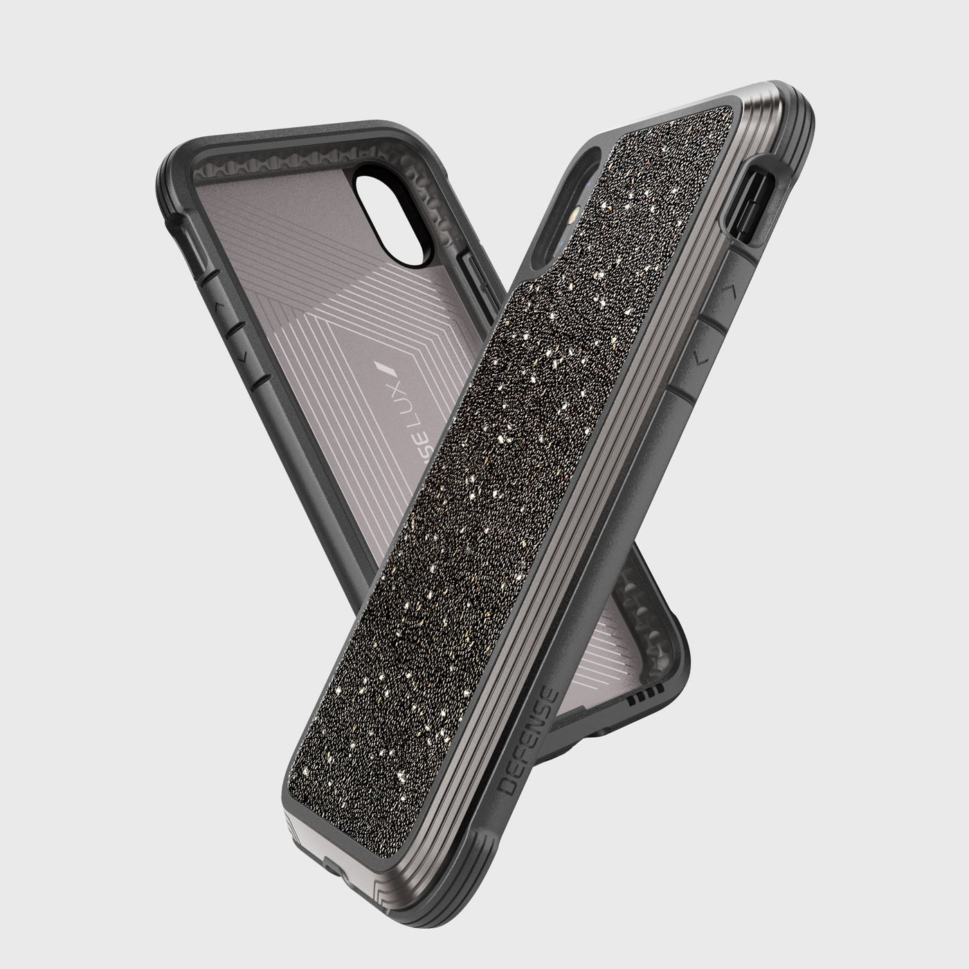 Luxurious Case for iPhone X. Raptic Lux in dark glitter.