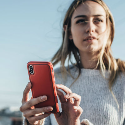 Luxurious Case for iPhone X. Raptic Lux in red.