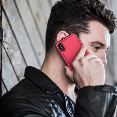 Luxurious Case for iPhone X. Raptic Lux in red.