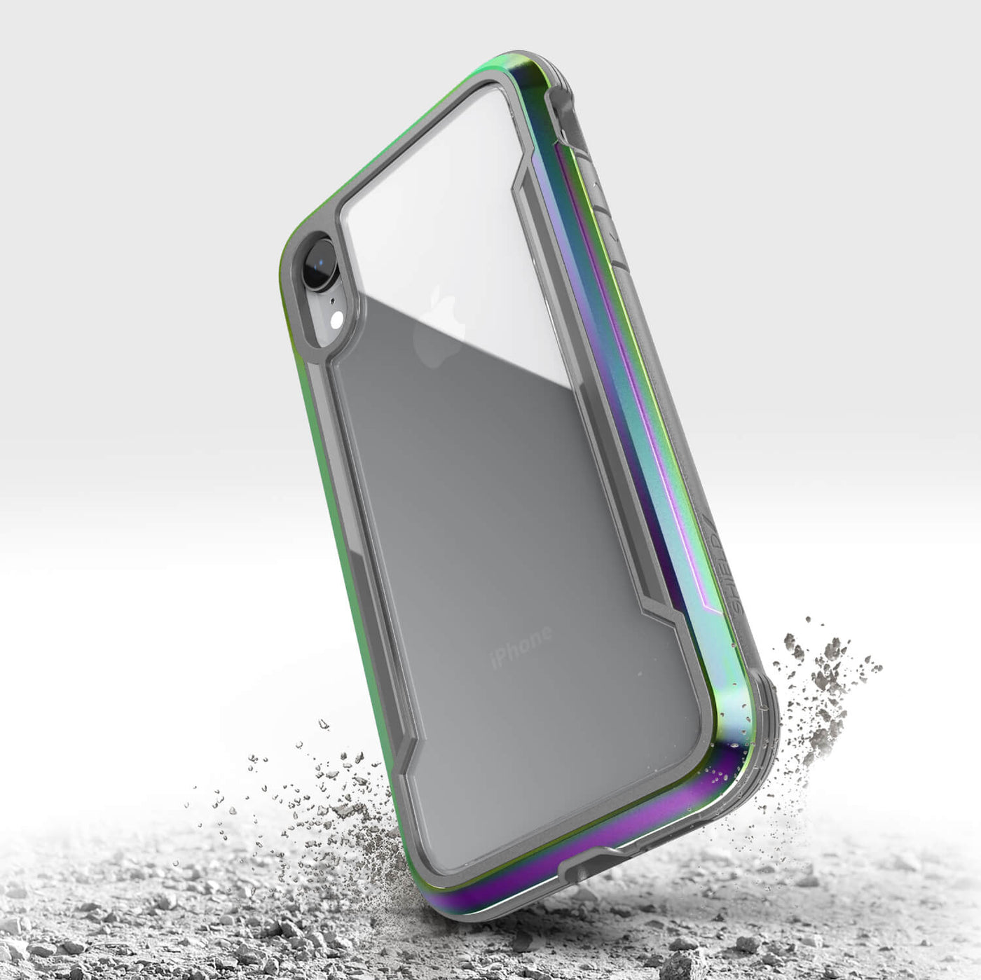 Rugged Case for iPhone XR. Raptic Shield in iridescent.