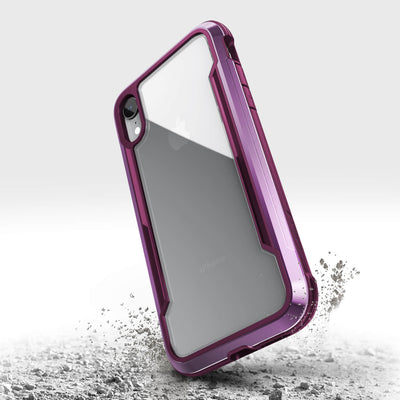 Rugged Case for iPhone XR. Raptic Shield in purple.