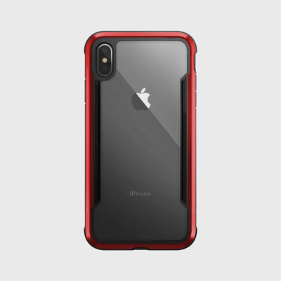 Rugged Case for iPhone XS Max. Raptic Shield in red.