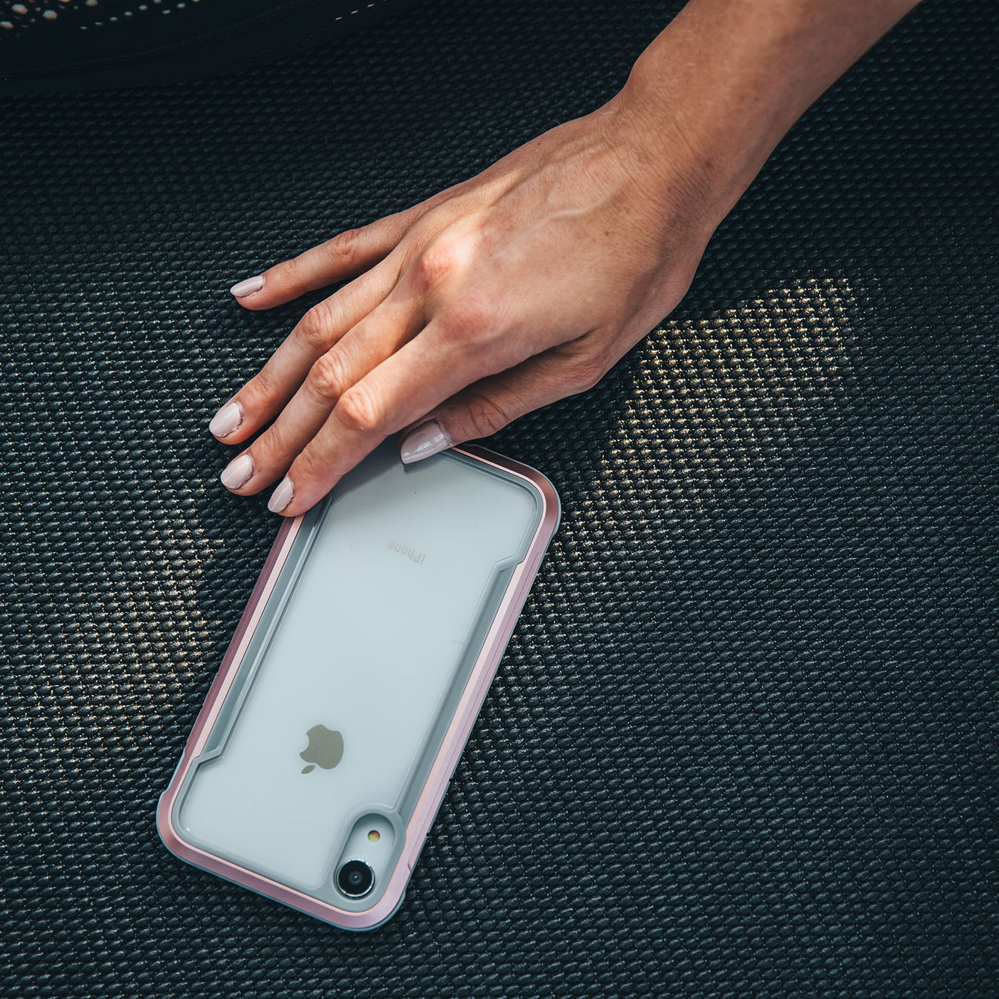 Rugged Case for iPhone XS Max. Raptic Shield in rose gold.