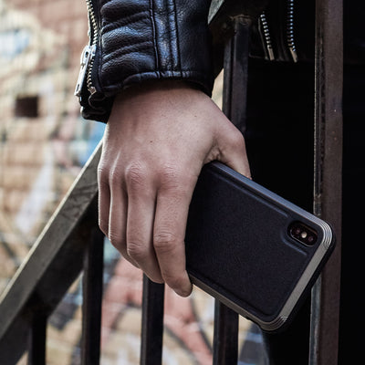 Luxurious Case for iPhone XS Max. Raptic Lux in black leather.