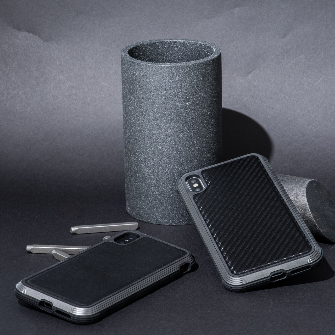 Luxurious Case for iPhone XS Max. Raptic Lux in black carbon fiber.