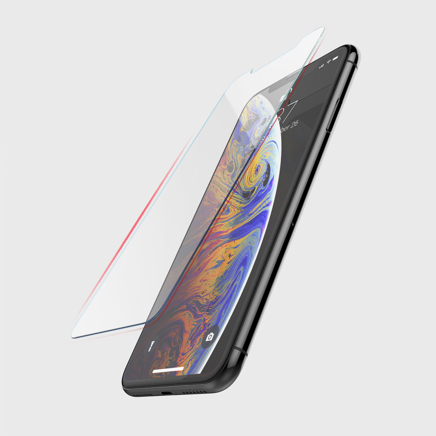 9H tempered glass screen protector. Edge to Edge Raptic Glass for iPhone XS Max.